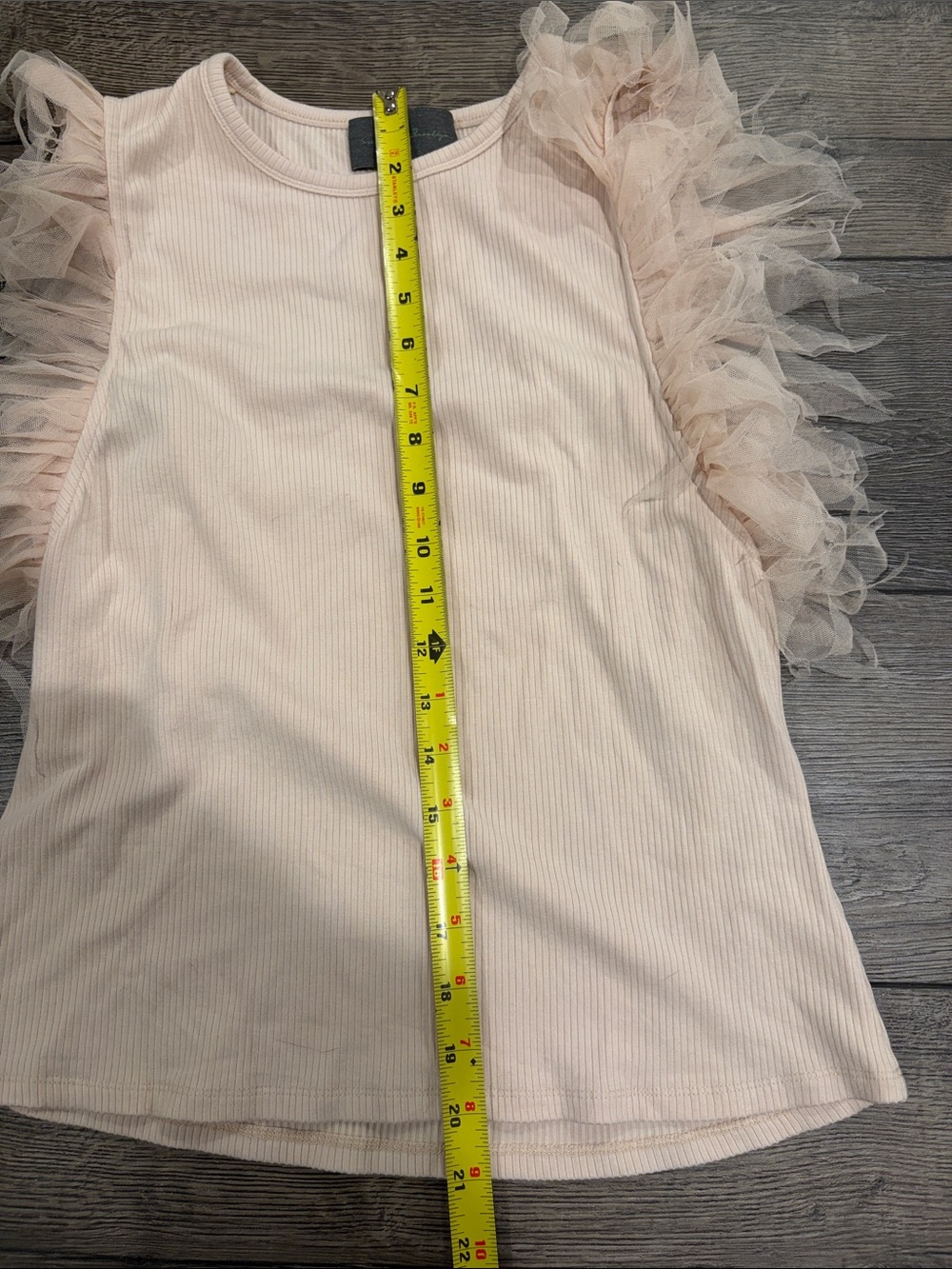 Sunday in Brooklyn Blush Feather-Trim Ribbed Tank Anthropologie - Picture 4 of 5